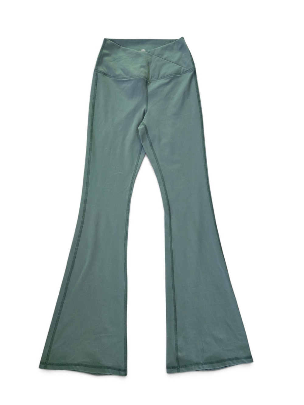 Yogalicious Lux Madison Crossover Flare Leggings Sage Green
